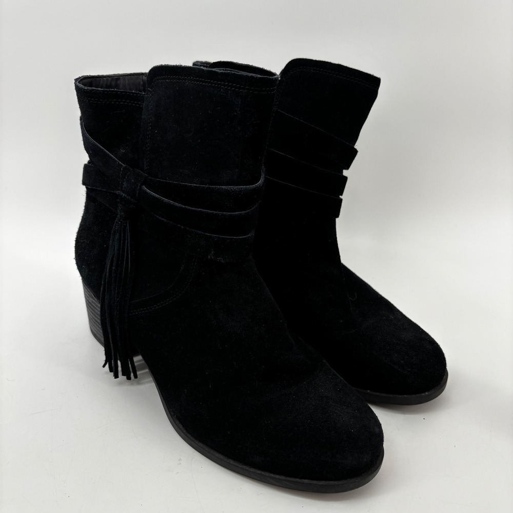 Koolaburra by UGG Black Suede Tassel Ankle Boots 1020129 Women 10